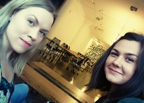 First morning at the office. Me on the left, Finland Center Foundation's new intern Milla on the right. 