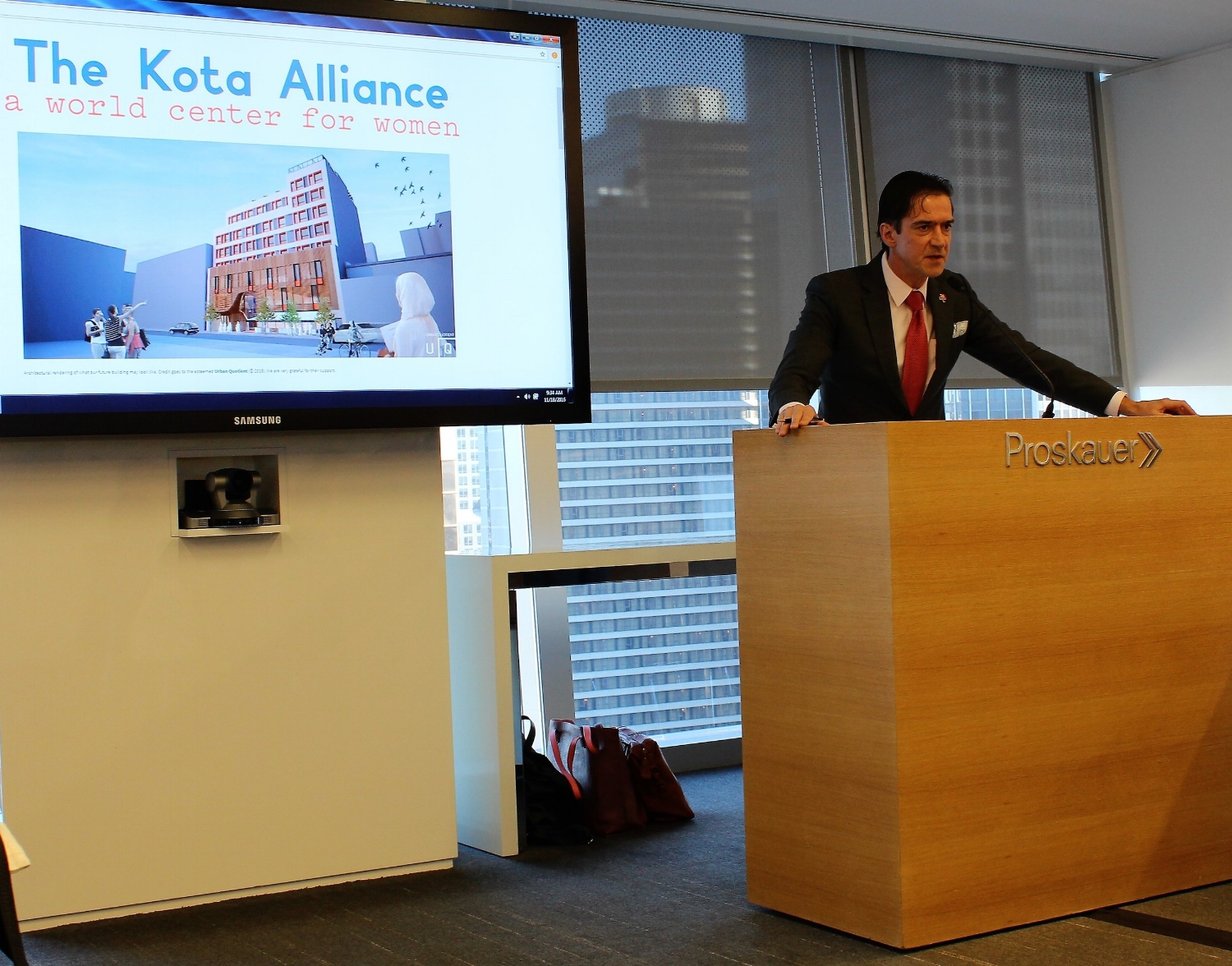 Ambassador Kai Sauer giving his speech.