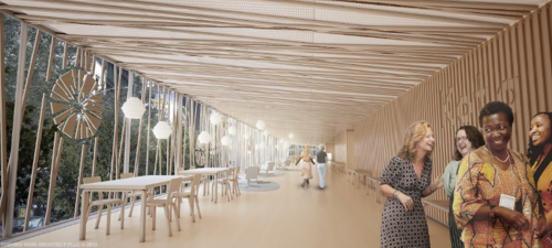 An architect’s vision of what the World Center for Women might look like.