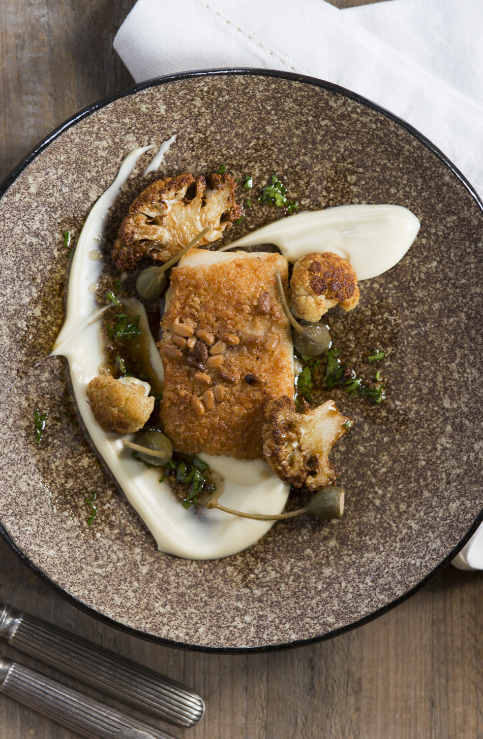 Haddock with cauliflower and celeriac puree