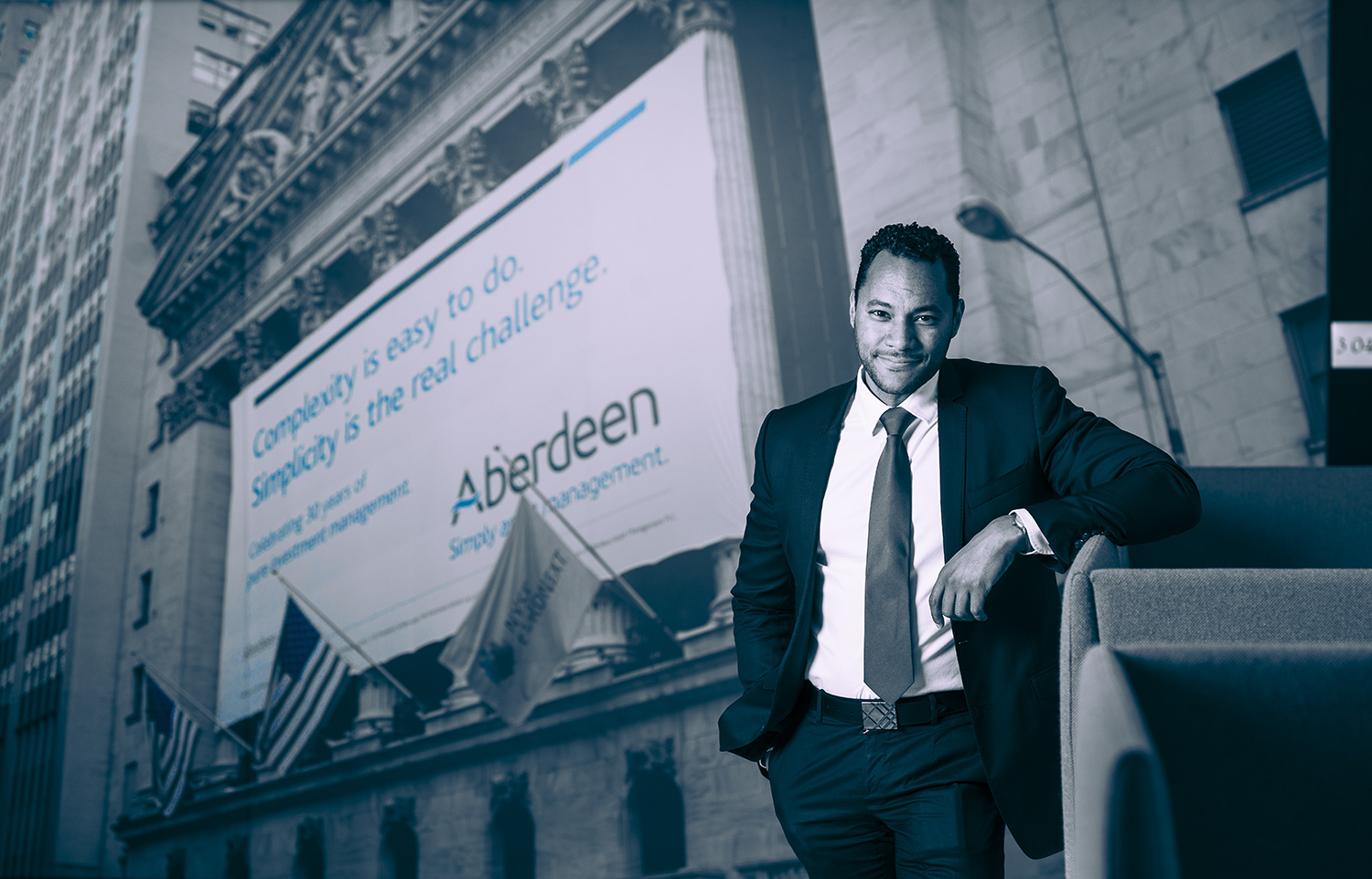 Editorial portrait, Aberdeen Standart Investment,  Asset Management, Terence Nahar 