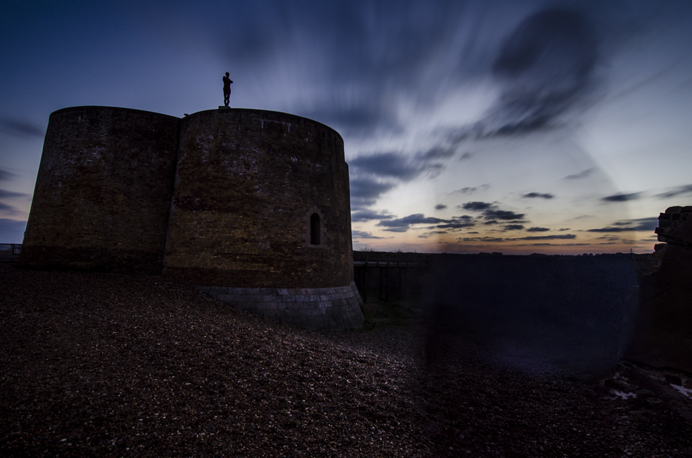 Martello Tower Aldeburgh with Anthony Gormley Statue