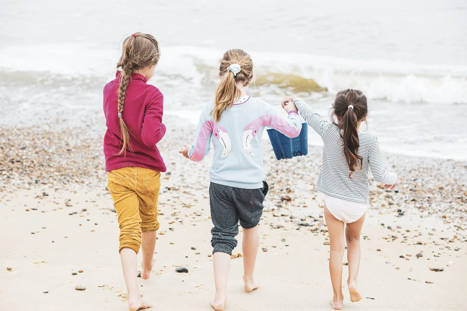 Three friends at the beach