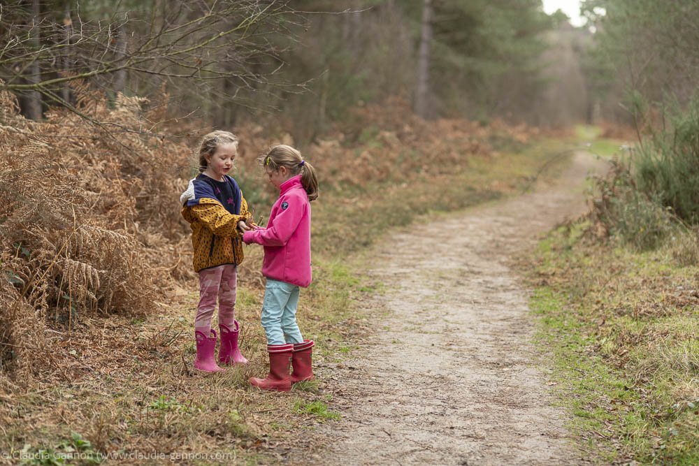 Playing in the woods