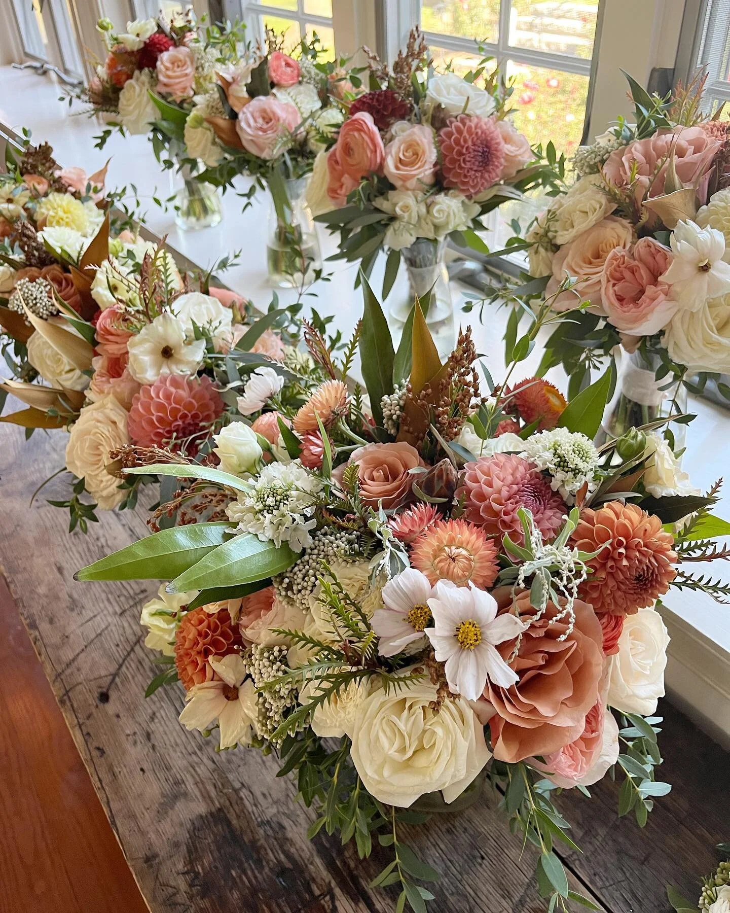 for Allison &amp; her bridesmaids! ✨ // we are loving these colors especially this time of year. it&rsquo;s just a perfect + pretty fall vibe. 👏🏼 &mdash; congrats: @allisonebling + @dfish_11! we are super excited for you two! 💕