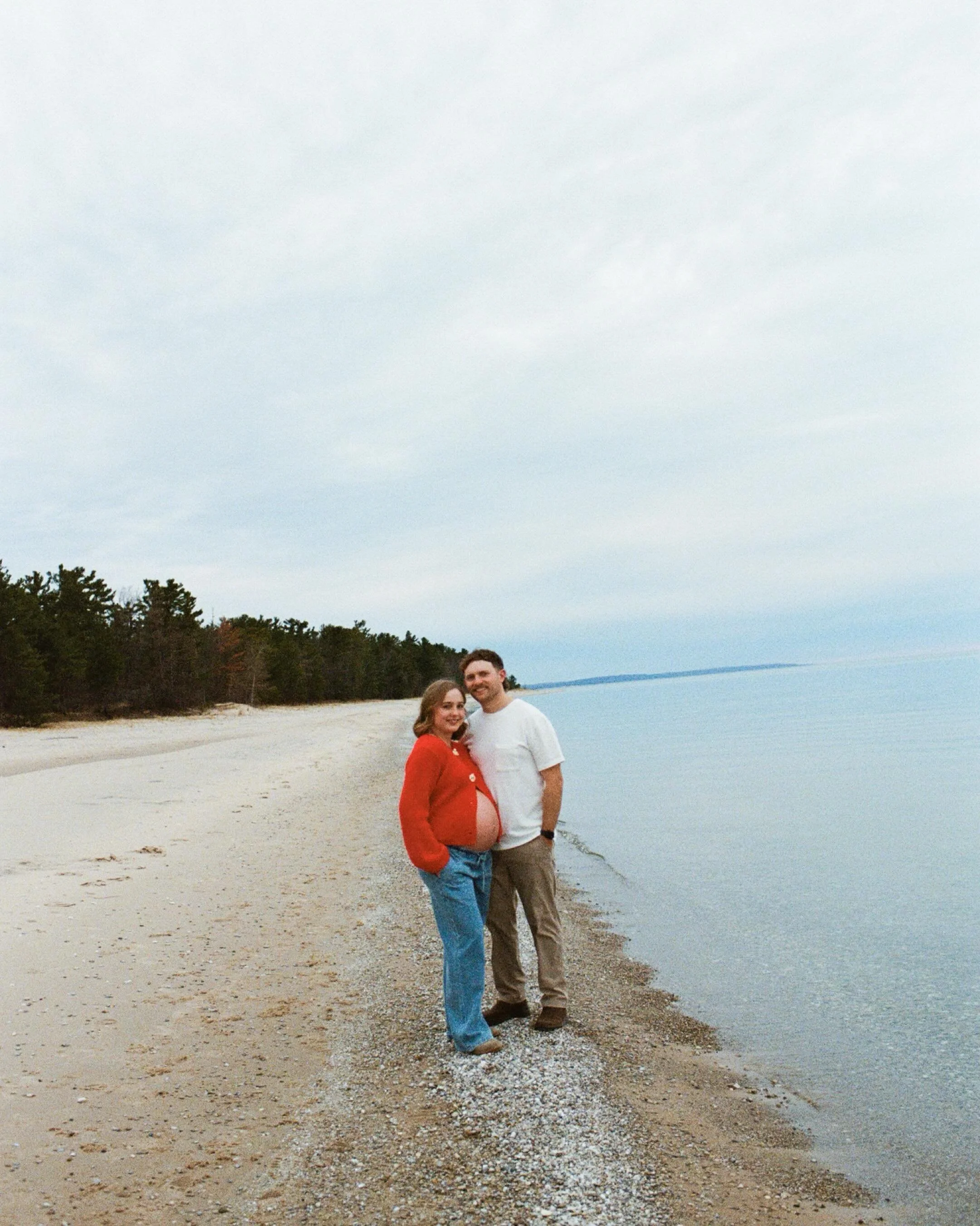 G&amp;D, suspended in the time on Lake Michigan&rsquo;s shore, just before their baby boy arrived. Mostly on film, and don&rsquo;t miss the last slide from another (much colder) Lake Michigan day, Grace in the icy water. Some real mama power right th