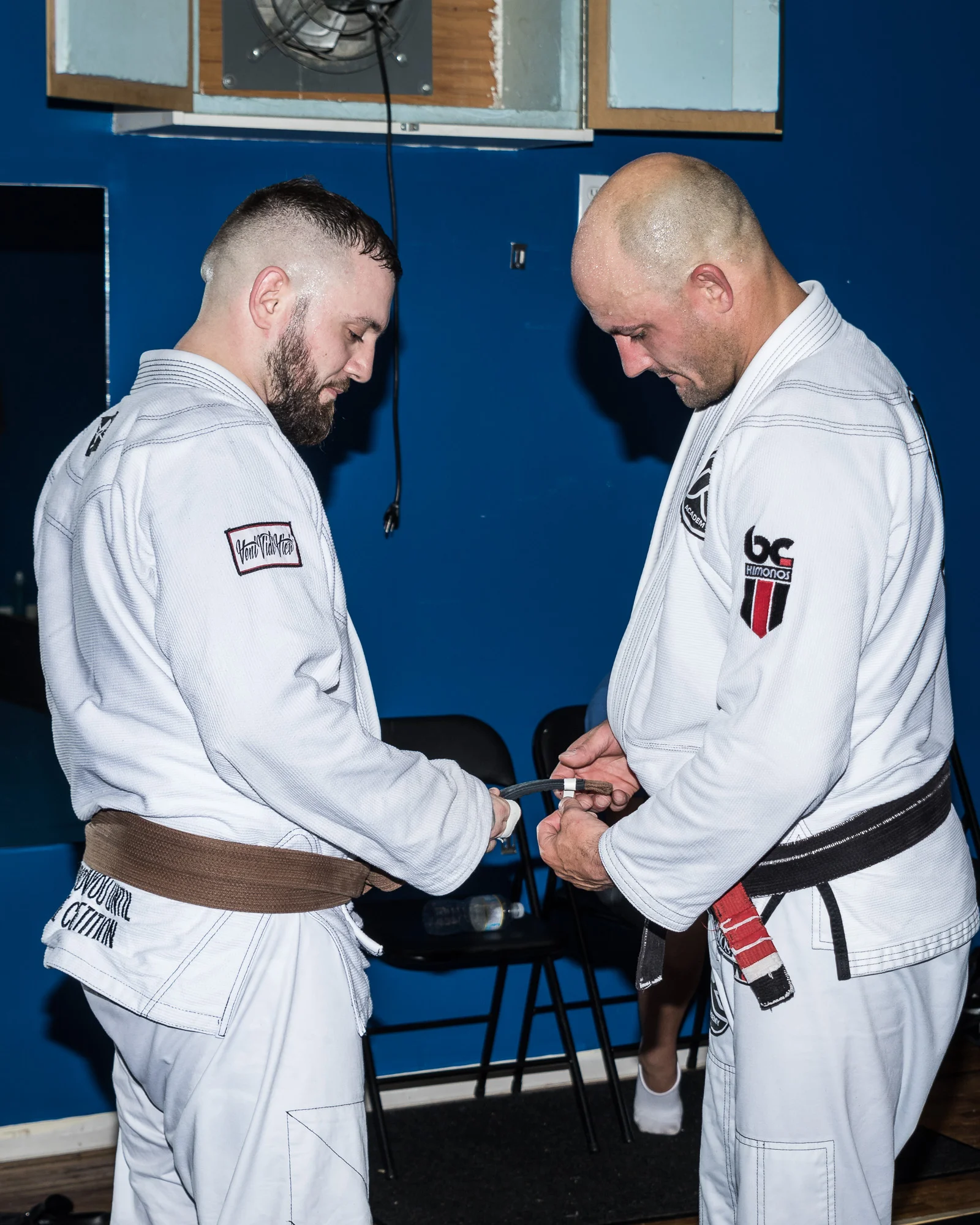 Chris earned a stripe on his brown belt.