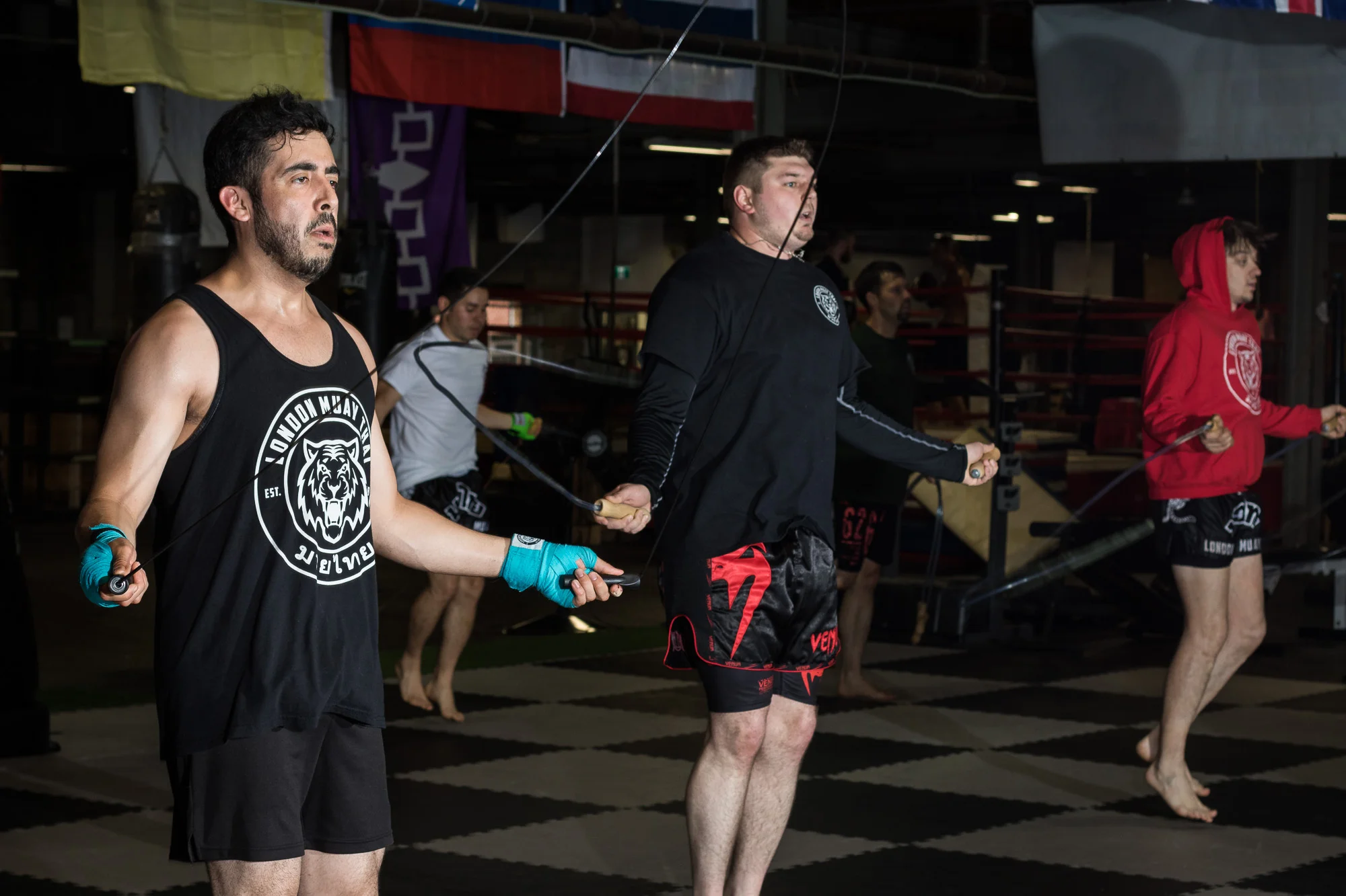 Nak Muay warming up with skipping