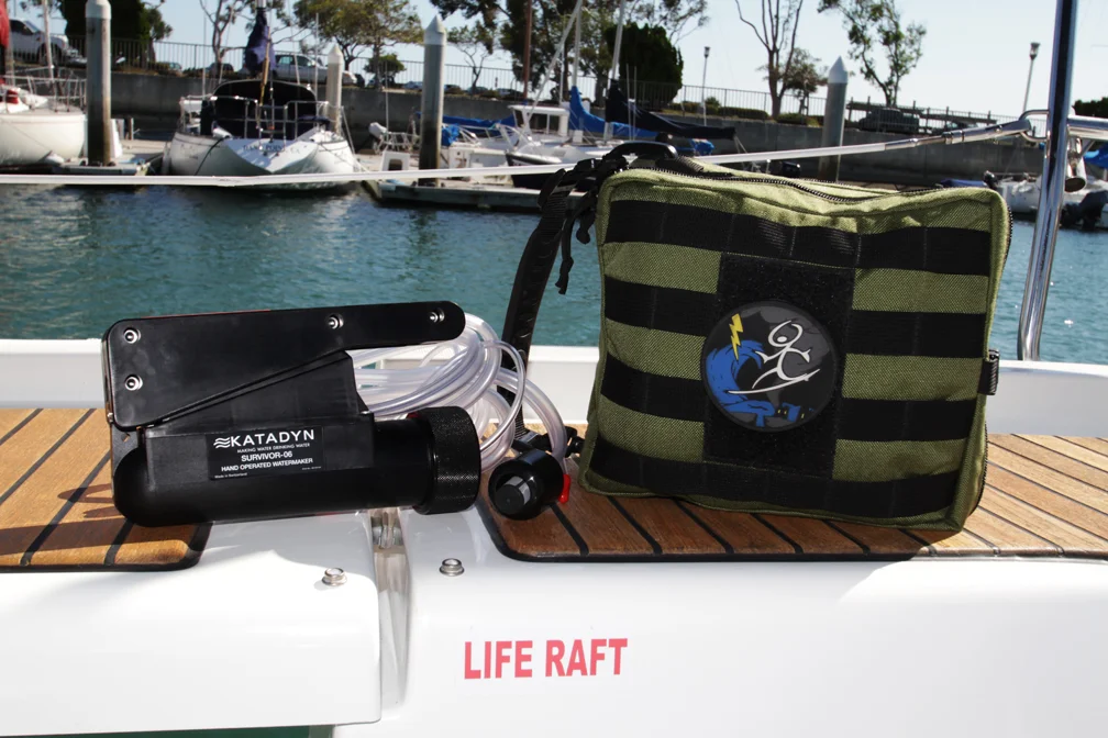 Surrounded by water, not a drop to drink. The Katadyne Survivor 06 desalinator changes the game by converting sea water into potable water, keeping you and your loved ones alive and hydrated. 