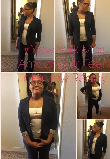 Trinity looking sharp as she heads into her Interviews for the 2016 National Miss Amazing Pageant in Chicago, IL.