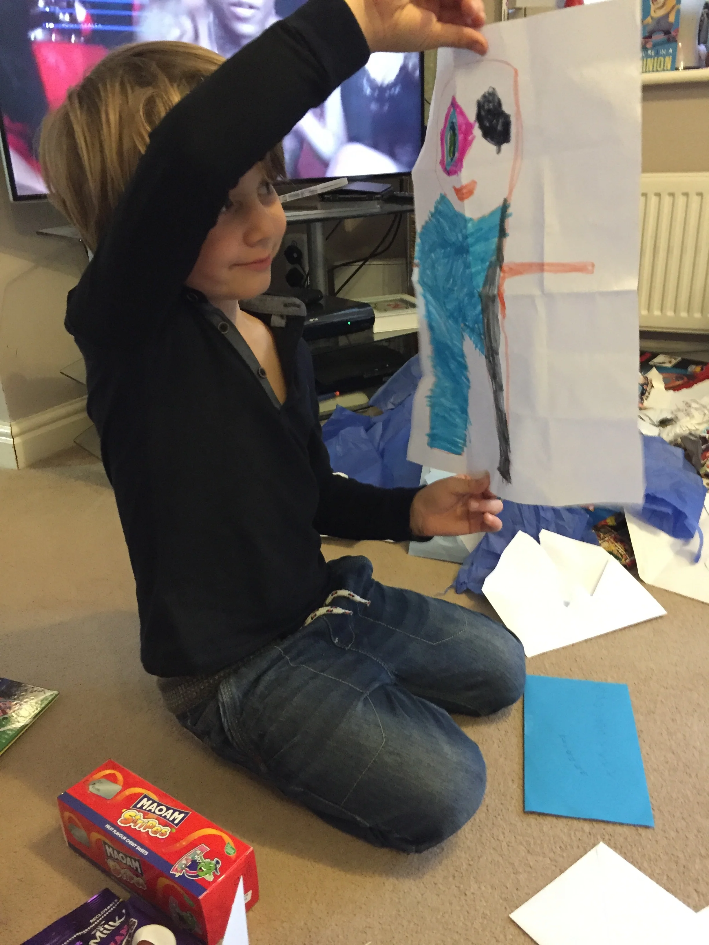 His friend drew Jacob this picture and put it in his card, which I thought was a lovely idea - Jacob loved it.
