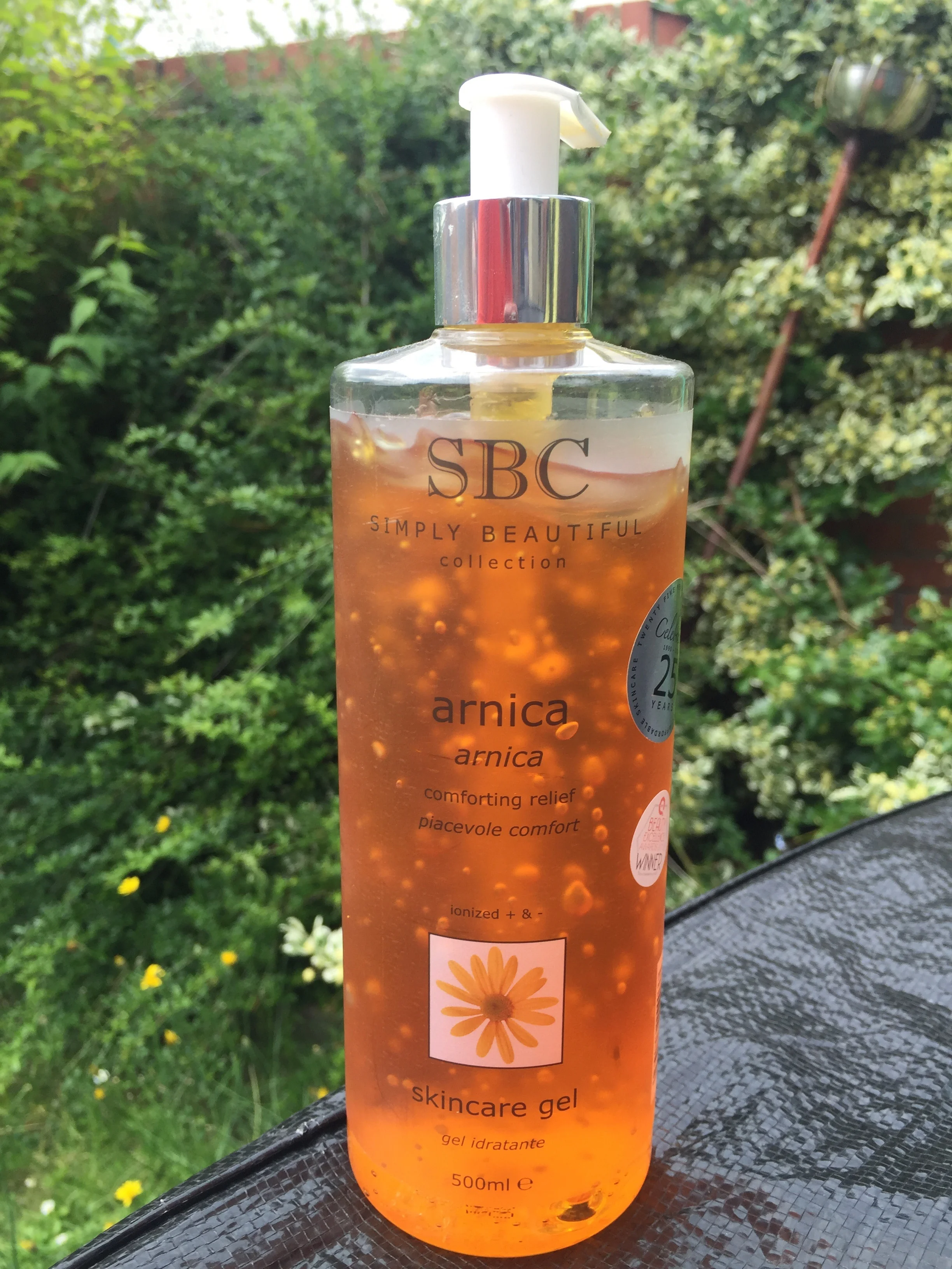 I swear by Arnica gel and have been a long time fan of SBC's Arnica Skincare Gel (15-years). Arnica is a natural, plant-based gel derived from the plant Arnica Montana. It's a non-oily gel that is a light and easy to apply. It absorbs quickly into the skin and works wonders in soothing the affected area. 