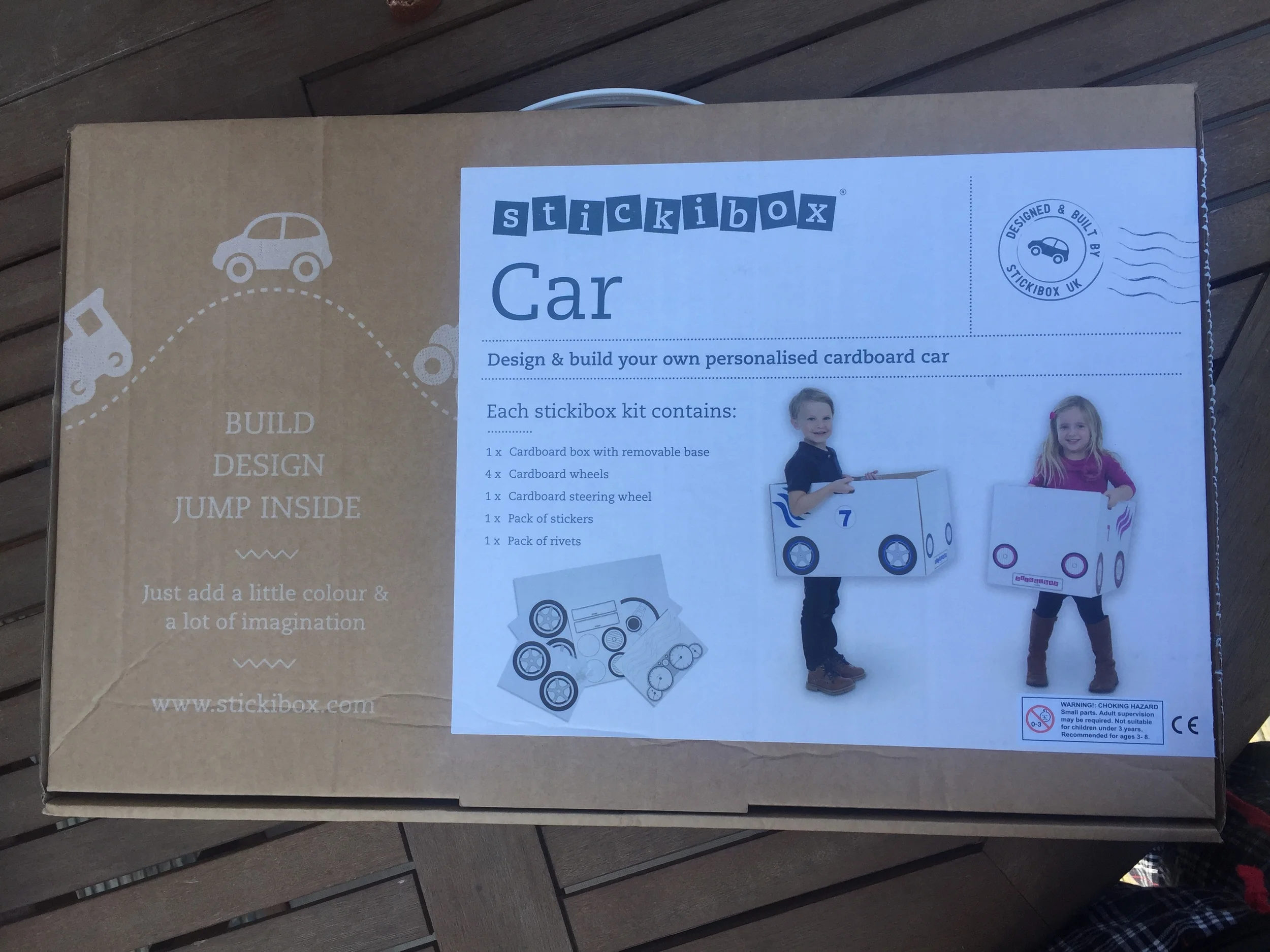 Stickibox was founded by two mums, Pip & Kerry, who were inspired after watching their children create a car our of an empty cardboard box. And, Stickibox was born. All of Stickibox products are made in the UK and each kit is made from recycled material which can be recycled again after use.