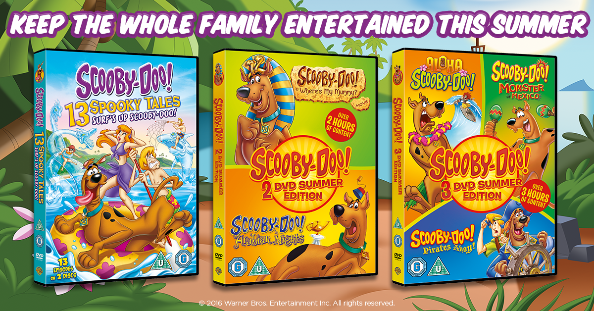 Scooby Doo is a cartoon we all love and adore. I grew up watching it and now my kids watch it. Warner Bros. UK have the perfect answer to keep the kids entertained this summer with a chance to win Scooby Doo! 13 Spooky Tales , Scooby-Doo! 2 DVD Summer Edition (containing a double bill of content) and Scooby-Doo! 3 DVD Summer Edition (containing three feature-length adventures).