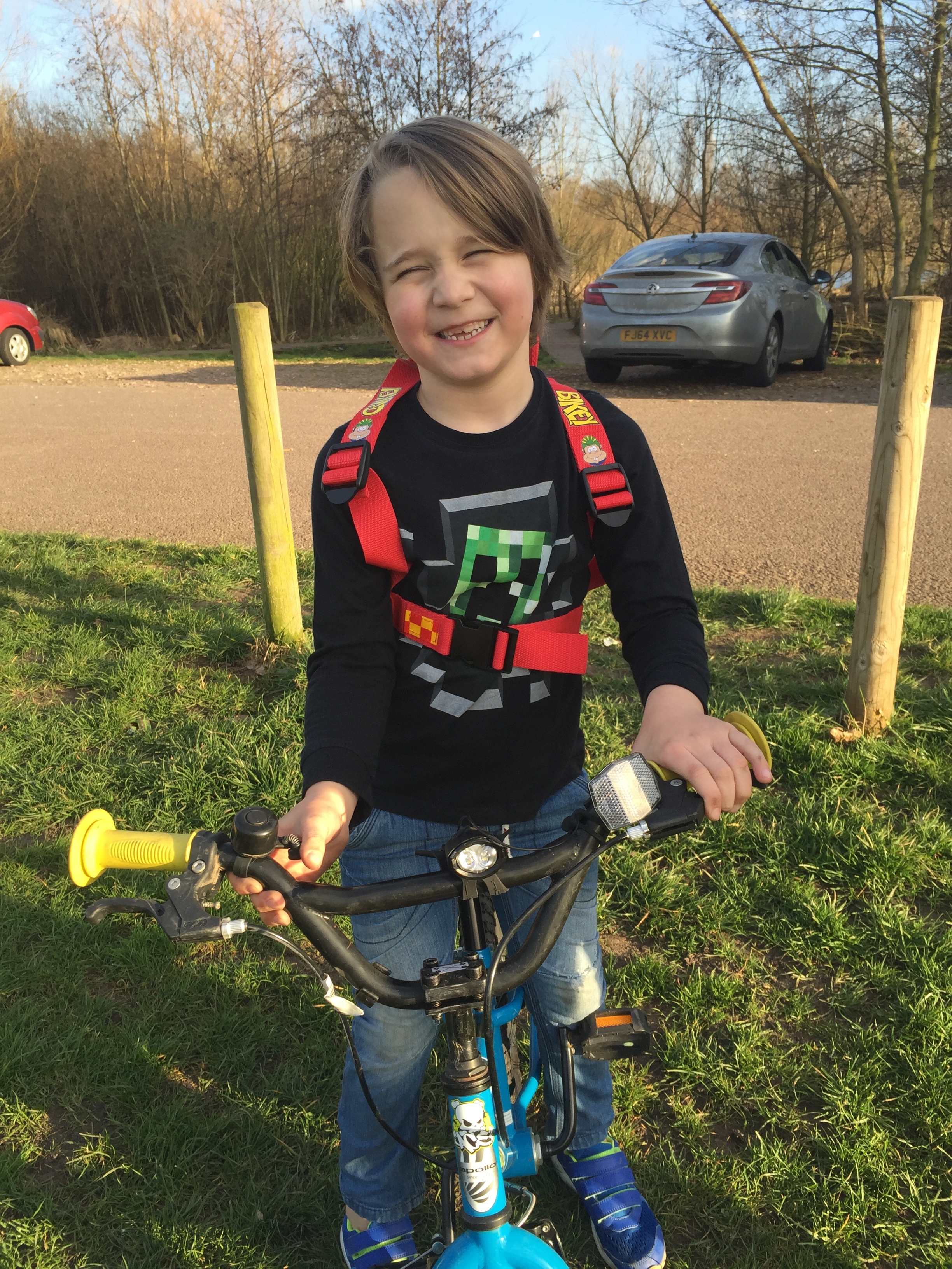We bought Jacob a bike for his birthday last year, but he refuses to ride it as it doesn't have stabilisers, 'I'm not riding my bike without stabilisers', and that was that - he was adamant that he would fall, he can't ride his bike without his stabilisers. No matter the encouragement his bigger brothers gave him, or me and his dad, nothing, he simply wasn't going to do it.