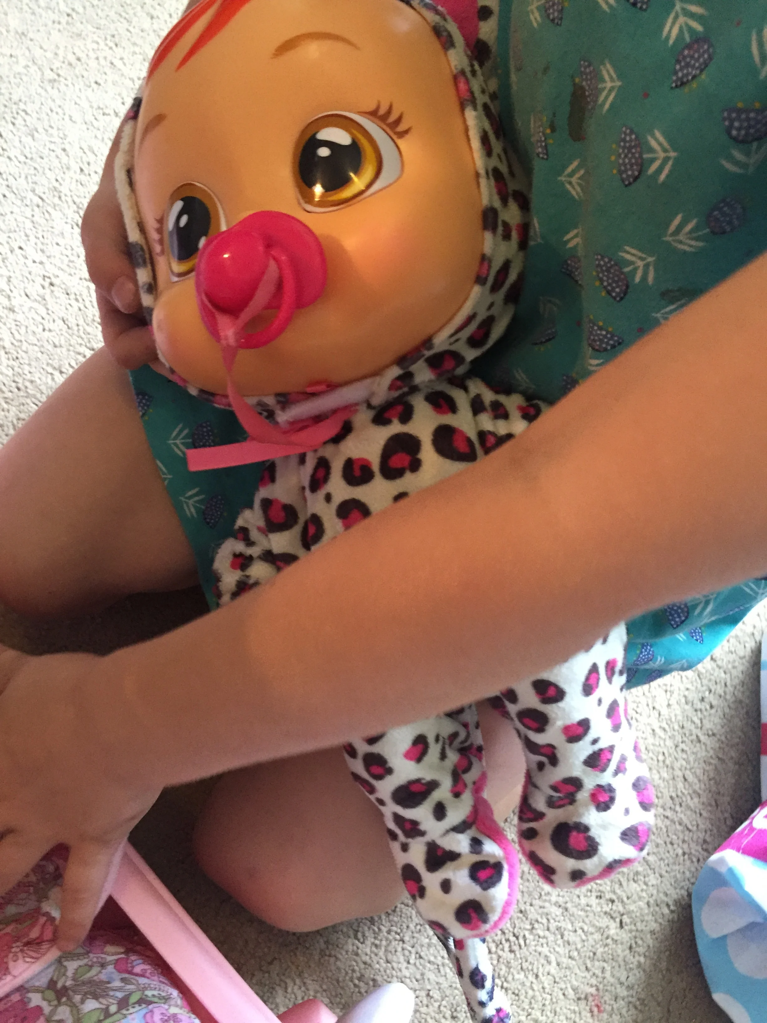 Summer loves her new doll. We were sent one of the Cry Babies, Lea, from IMC. She was super excited as she had seen the TV advert a few times, and couldn't wait to give her a go. Since we had Lea, Summer has taken her everywhere, and really enjoys playing and looking after her new baby doll.