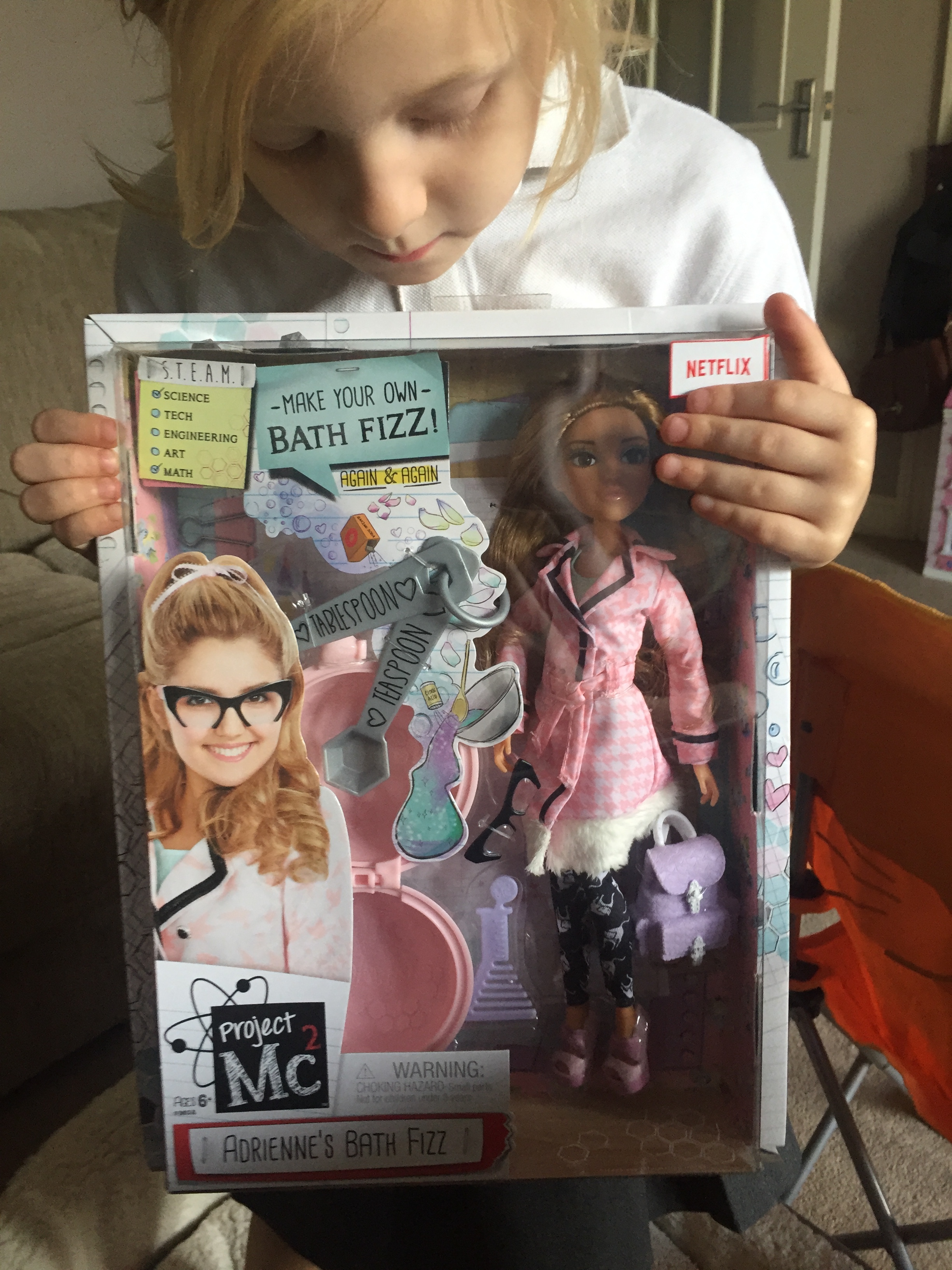Adrienne Attoms is part of the Project Mc2 collection of dolls that involve the S.T.E.A.M. approach to education. (Science. Technology. Engineering. Arts. Math). They are designed to encourage and stimulate interest in science and math.