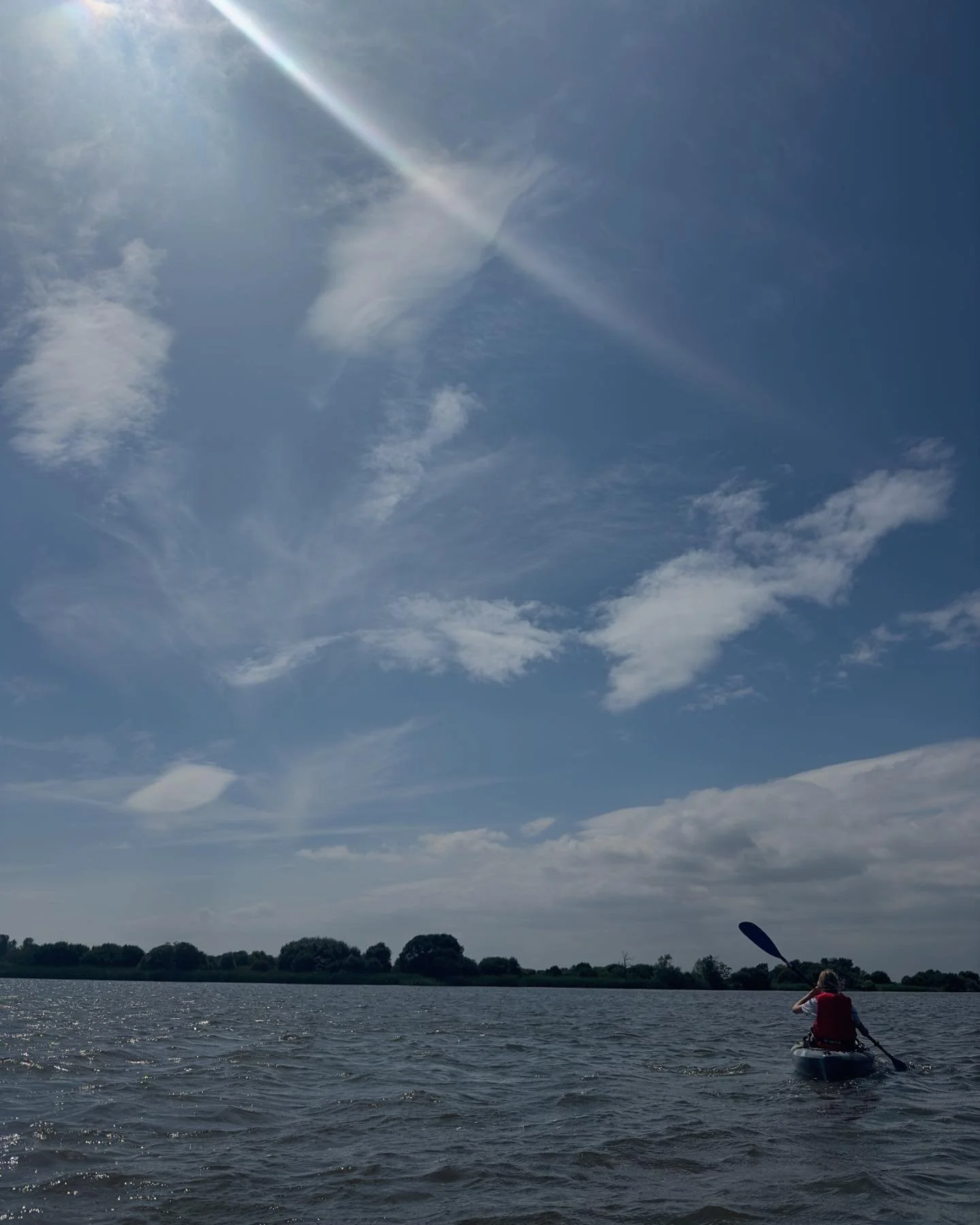 It&rsquo;s a bit windy down on The broads. Summer&rsquo;s a wiz on her kayak #kayaking #kayak #thebroads