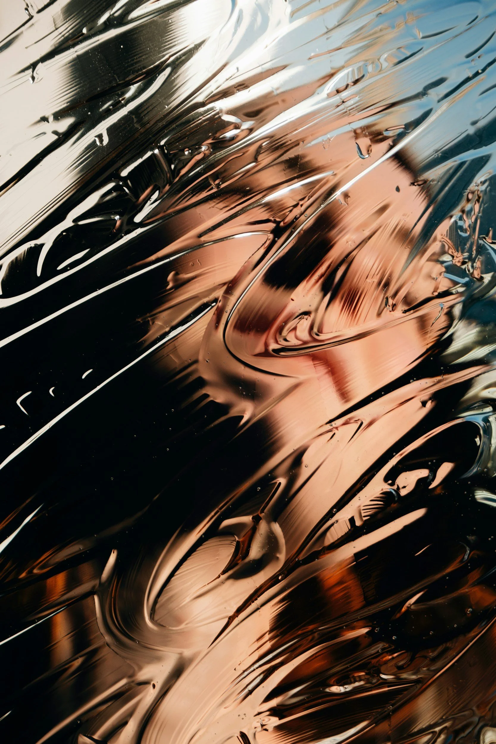 girl through a pane of glass