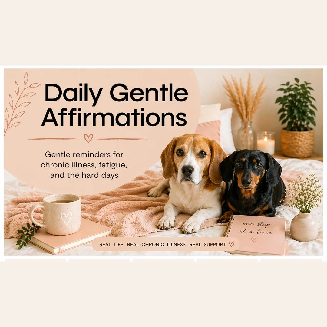 Some days with chronic illness feel heavier than others.

On those days, I find myself coming back to small, gentle reminders like these. Not to fix anything, not to pretend everything is okay, but just to soften the moment a little.

Affirmations di