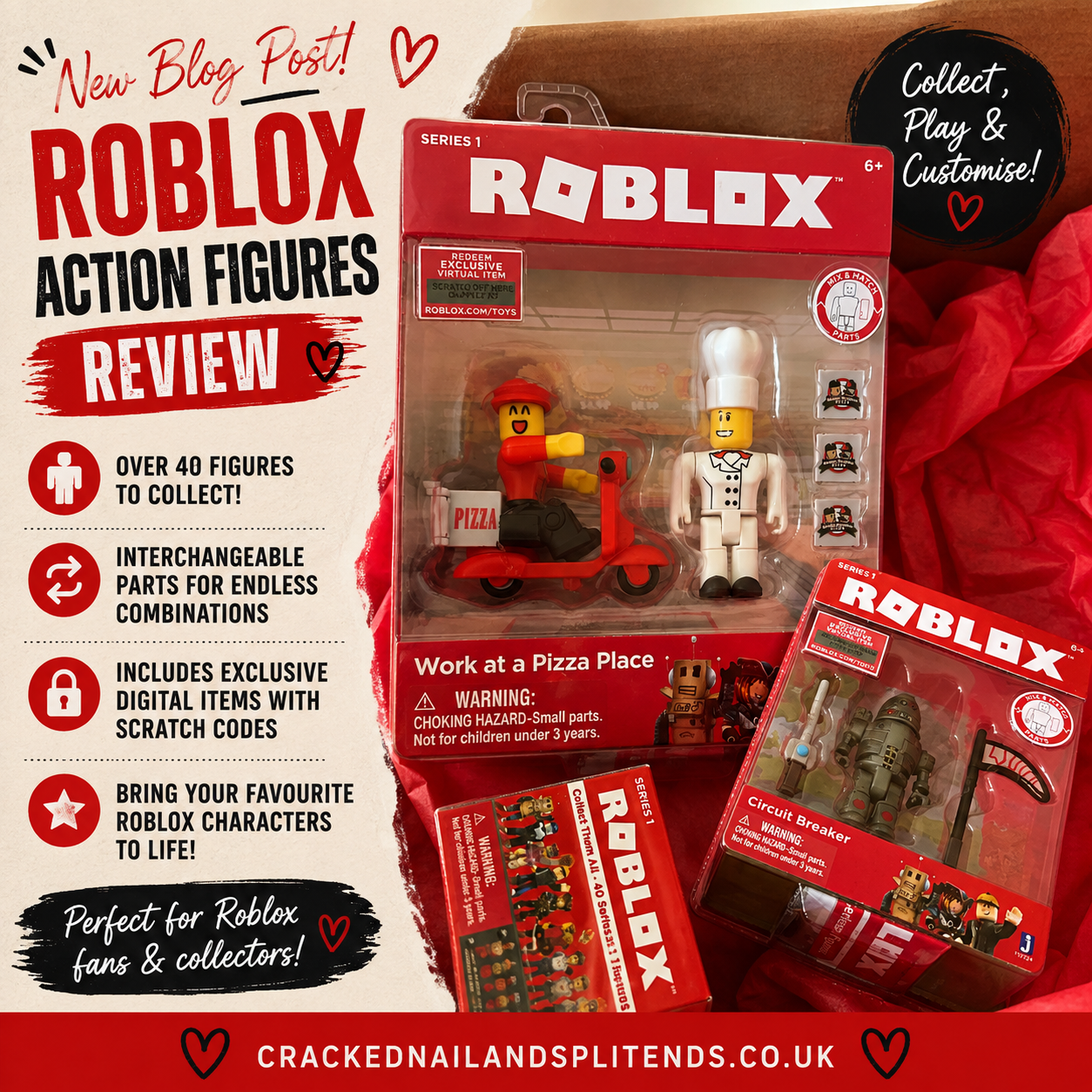 Roblox action figures review featuring collectible Roblox toys, interchangeable figures and accessories