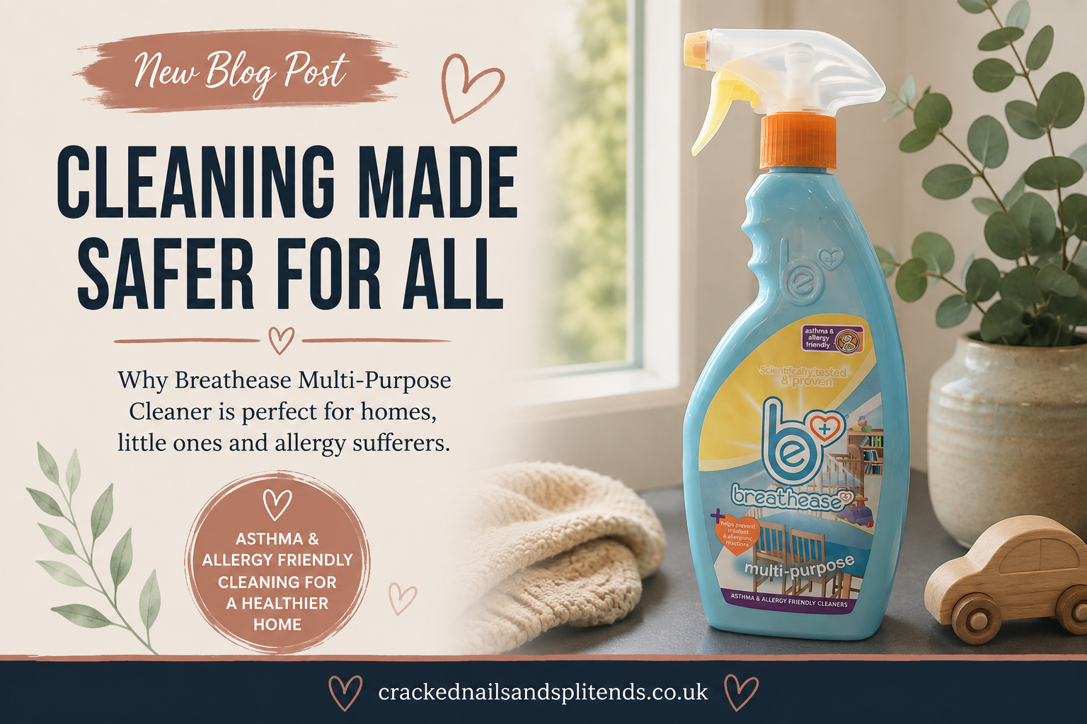 Breathease multi-purpose cleaner for asthma and allergy friendly cleaning