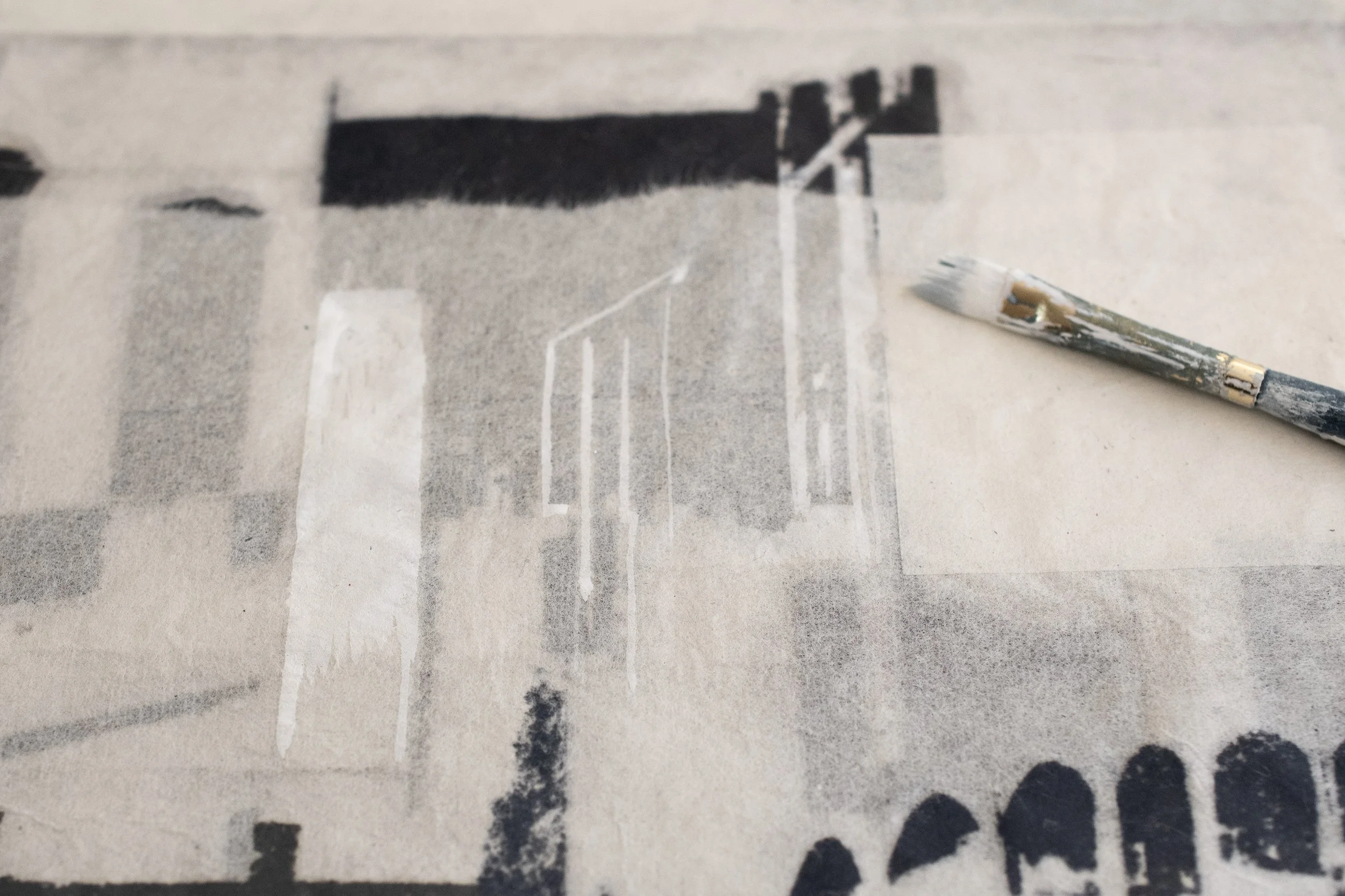 shape of memory hangings being painted.jpg