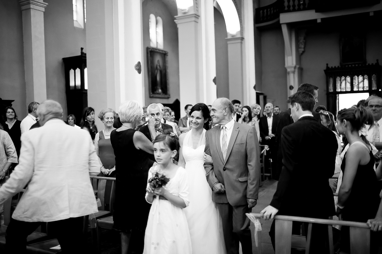 Arrivée de la mariée, Lyon, Photographe mariage Lausanne