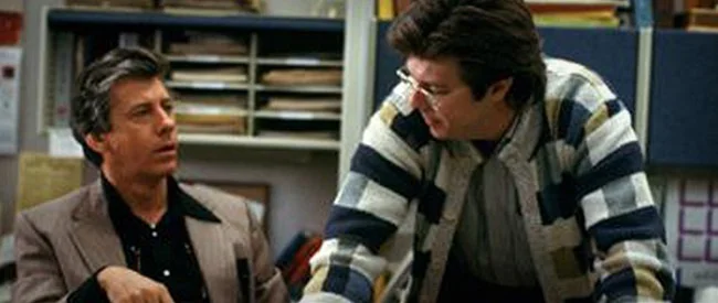 Paul Gleason and John Hughes on the set of 'The Breakfast Club' in Chicago, 1984. 