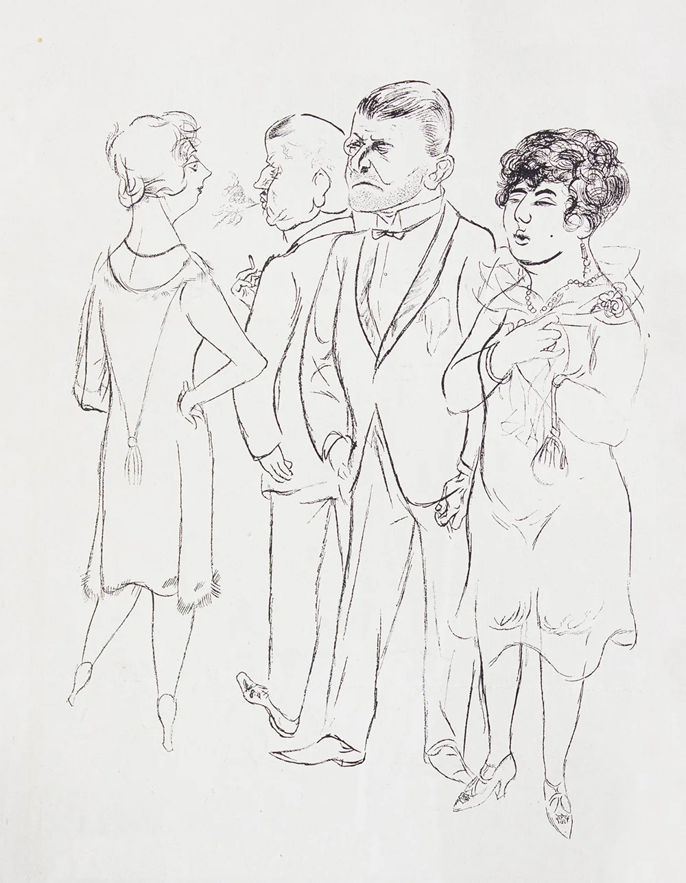 George Grosz - In Der Pause (In The Break) - Lithograph on paper - 1926