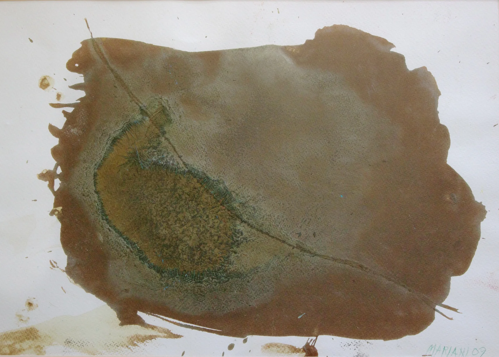 Marcello Mariani - Forma Archetipa - Soil and maceration of herbs on paper - 2009