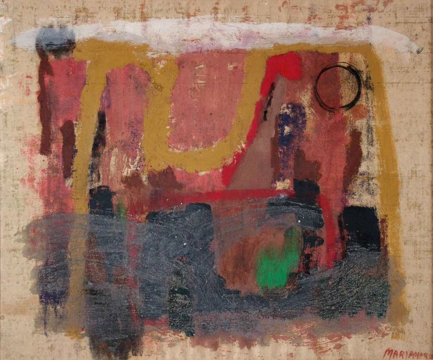 Marcello Mariani - Paesaggio - Oil and mixed media on canvas - 1959