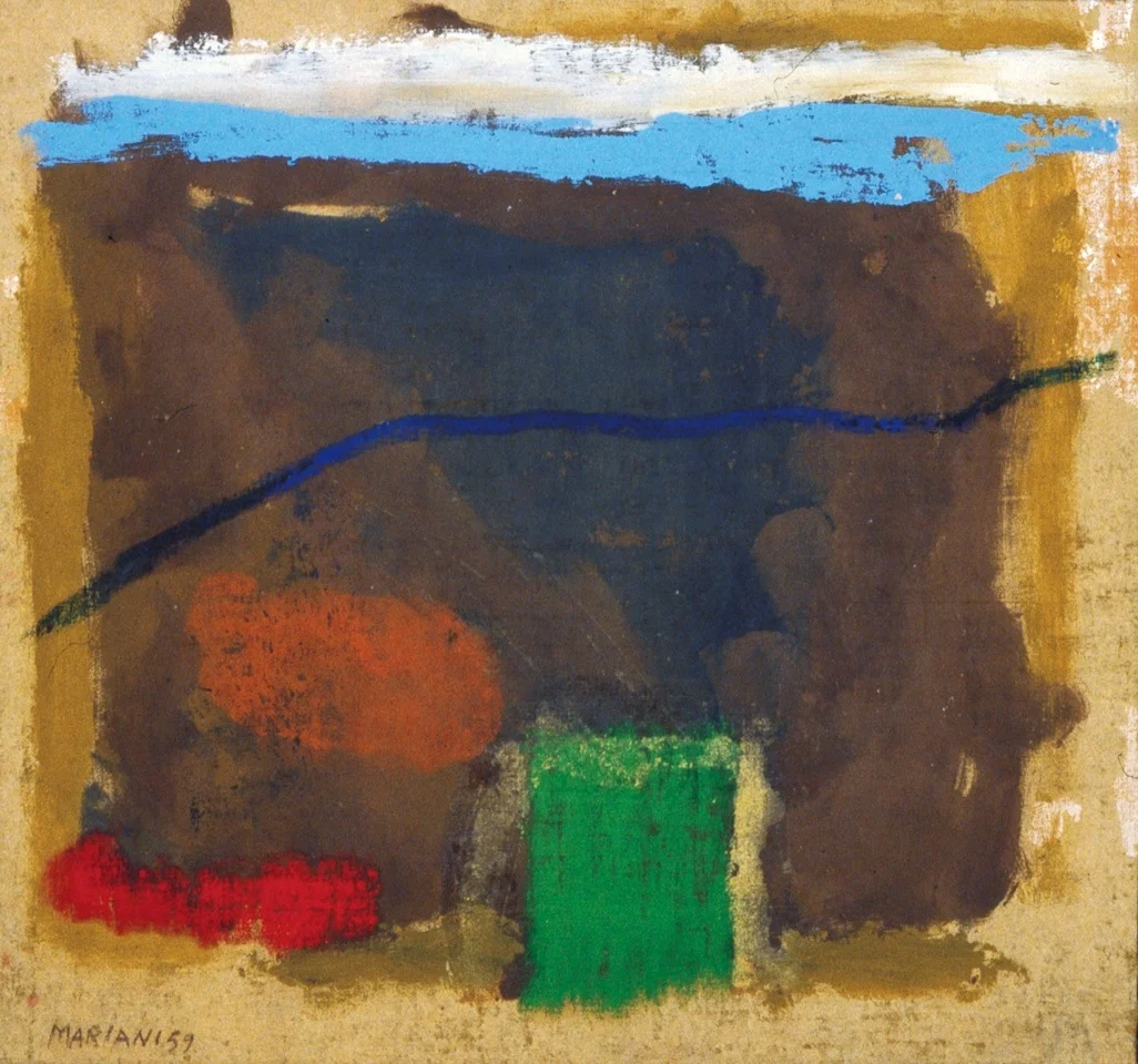 Marcello Mariani - Paesaggio - Oil and mixed media on canvas - 1958