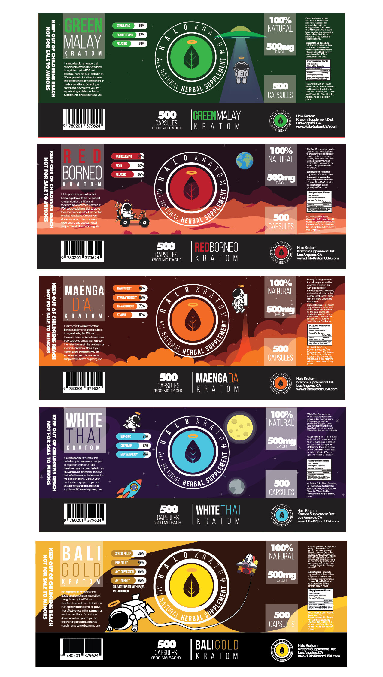 Halo Kratom Packaging