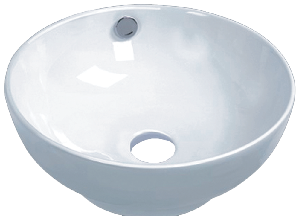 Mixer Porcelain Round Shaped Vessel, Round White Vessel Sink