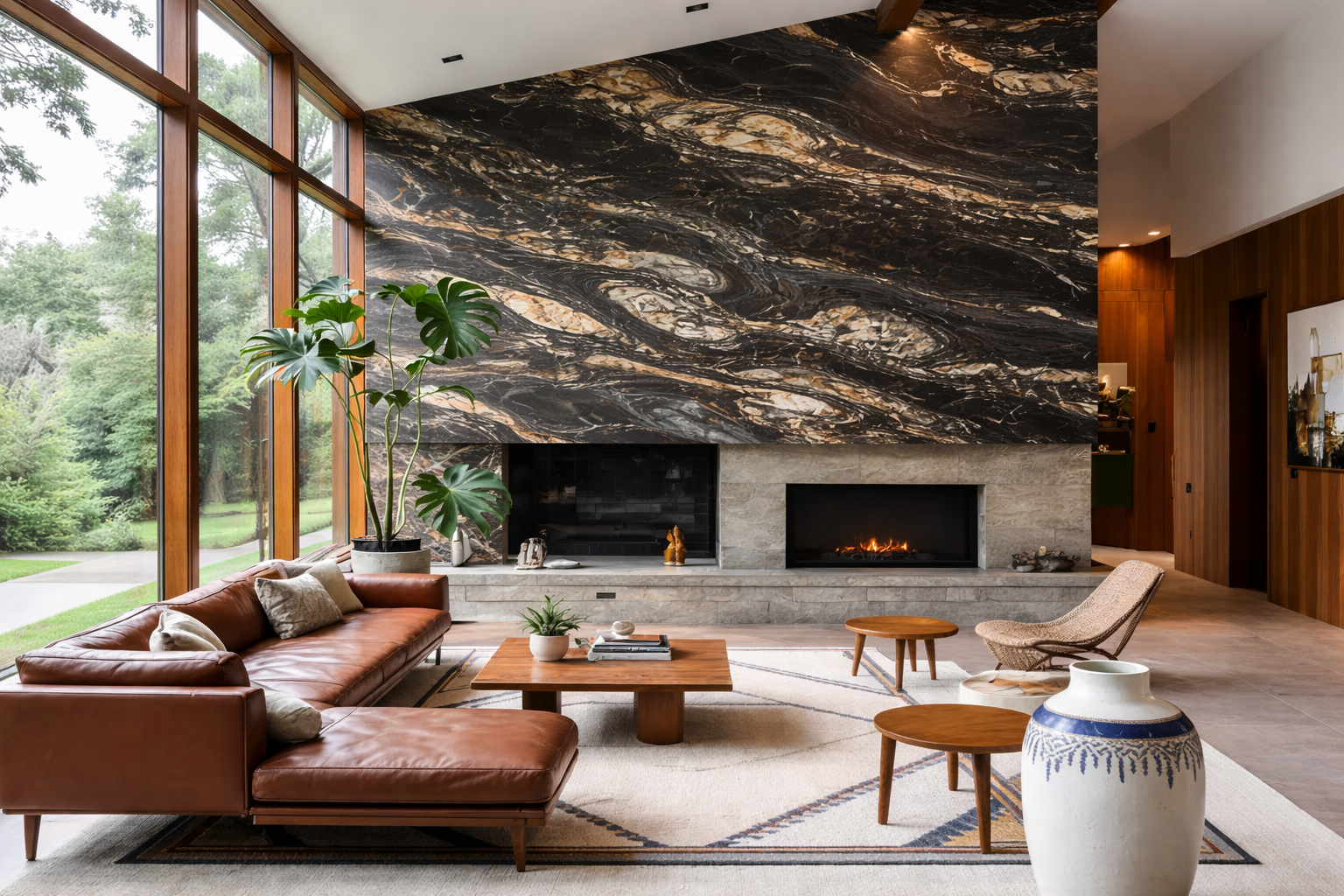 Elegant living room with marble fireplace.png