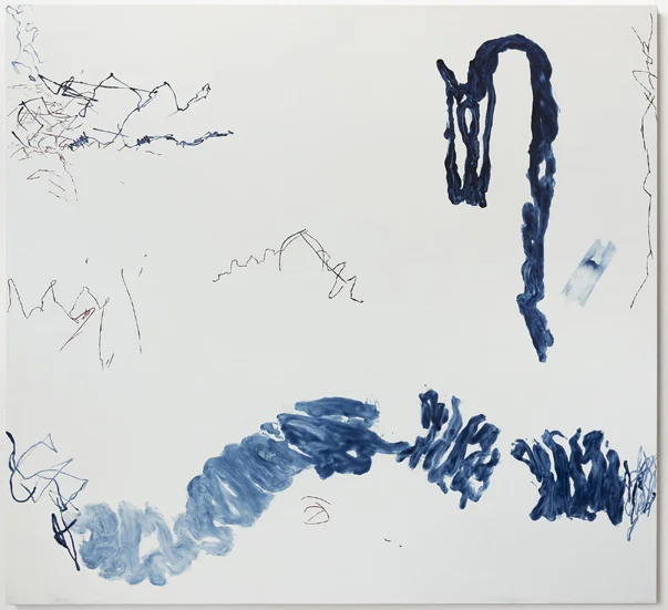 "Bleeding Green Below Forty Feet" (right panel) <br>Oil on masonite panel (2015)<br>66 x 71.5 inches