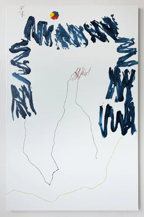 "Resisting the Squeeze of Unworthiness "<br>Oil on canvas (2015)<br>90 x 56 inches
