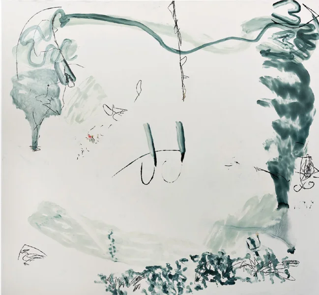 "Shallow Water Blackout "<br>Oil on masonite panel (2015)<br>66 x 71.5 inches