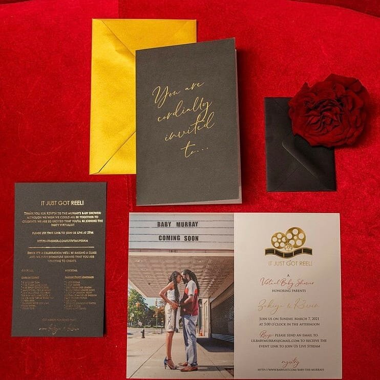 I just love that Lisa of @paperdreamsllc used their announcement photos for this invitation suite! 2020 was a challenging year on so many levels but sometimes we need a reminder that there's a blessing in the storm! 

Reposted from @paperdreamsllc . 