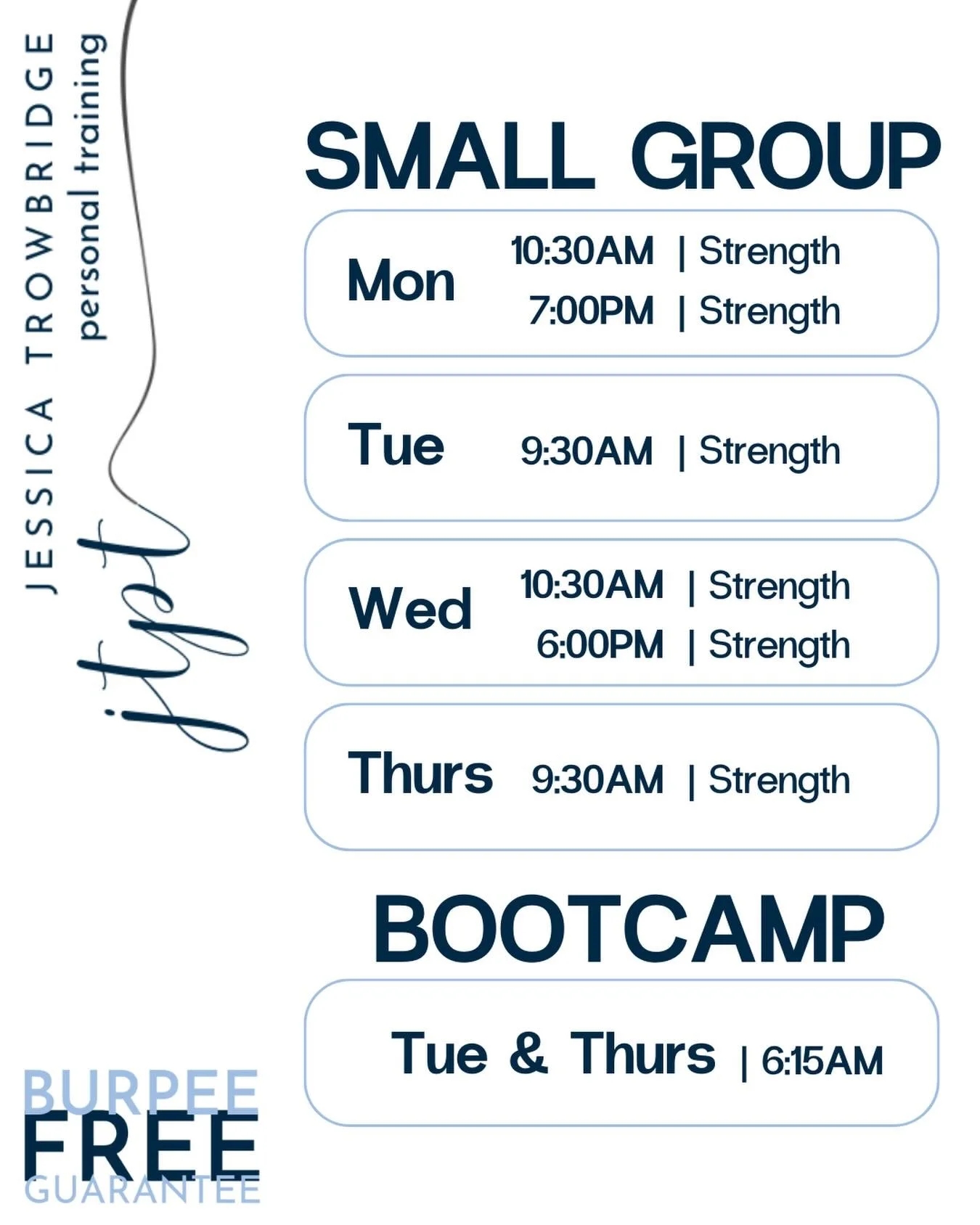 2026 JTPT SMALL GROUP AMD BOOTCAMP TIMETABLE
.
Interested in gaining strength and fitness in 2026?
Wanting to train in a relaxing and fun environment?
JTPT is the place for you!
.
👧 Small group classes and PT sessions are child friendly*
❤️ Inclusiv