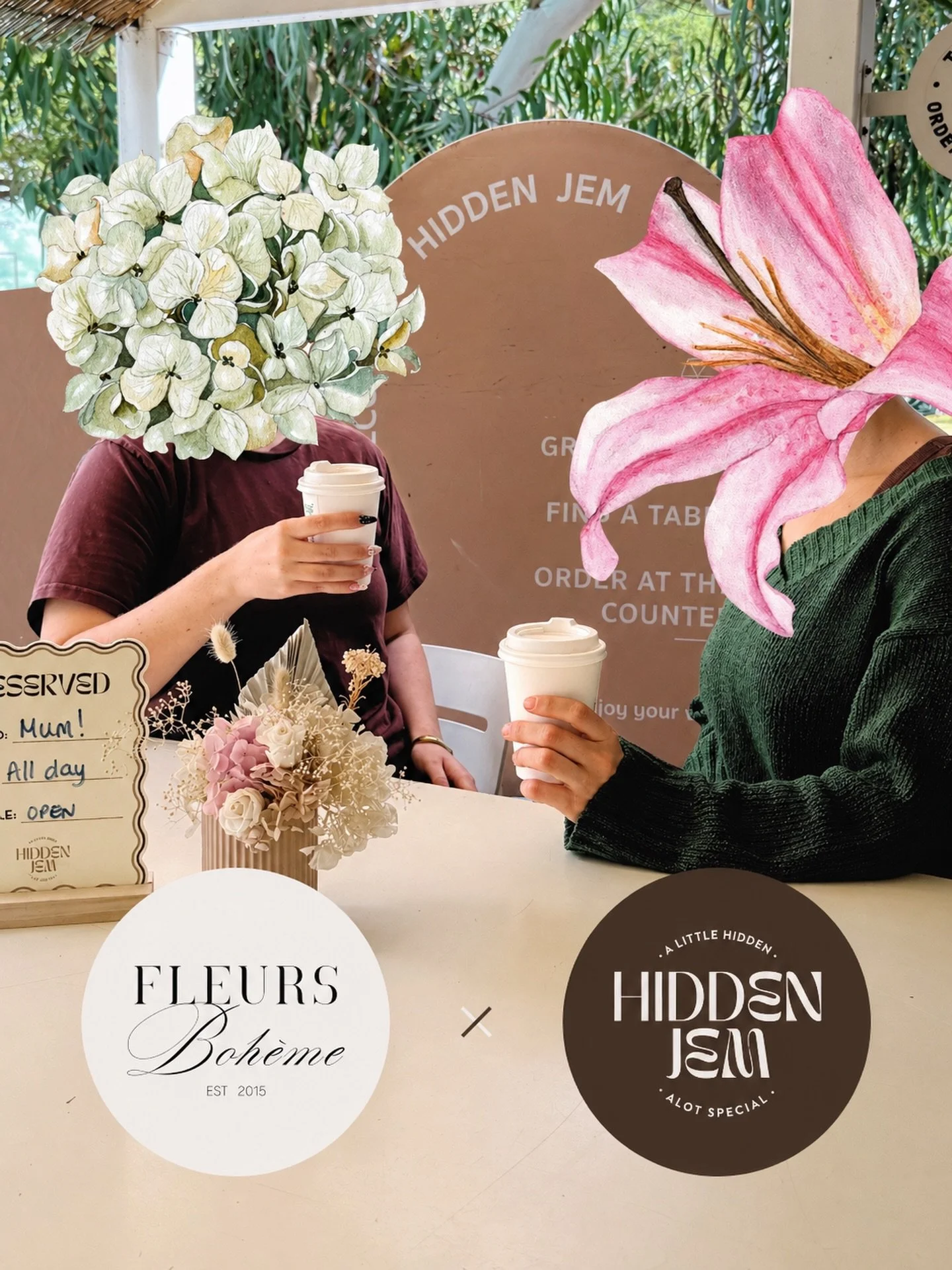 Hidden Jem x Fleurs Boheme ☕️💐
Mother&rsquo;s Day, sorted in one stop. 
Support local, book your brunch at Hidden Jem for Mother&rsquo;s Day and grab some flowers to go.