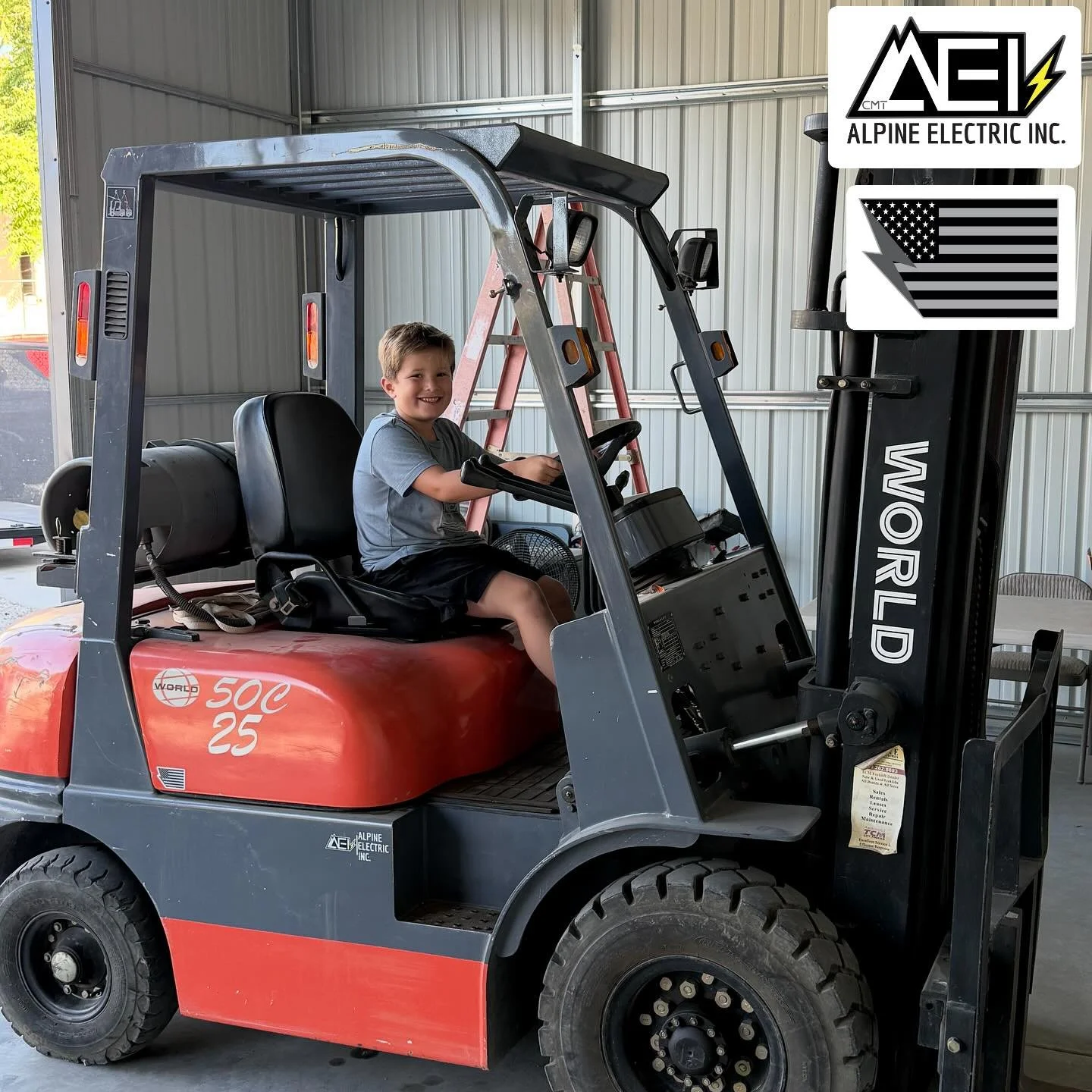 3rd generation electrician right here! Alpine electric prides itself on being a family business. He doesn&rsquo;t know it yet, but he&rsquo;s standing on a legacy of early mornings, honest work, and callused hands.

Maybe one day he&rsquo;ll wear the