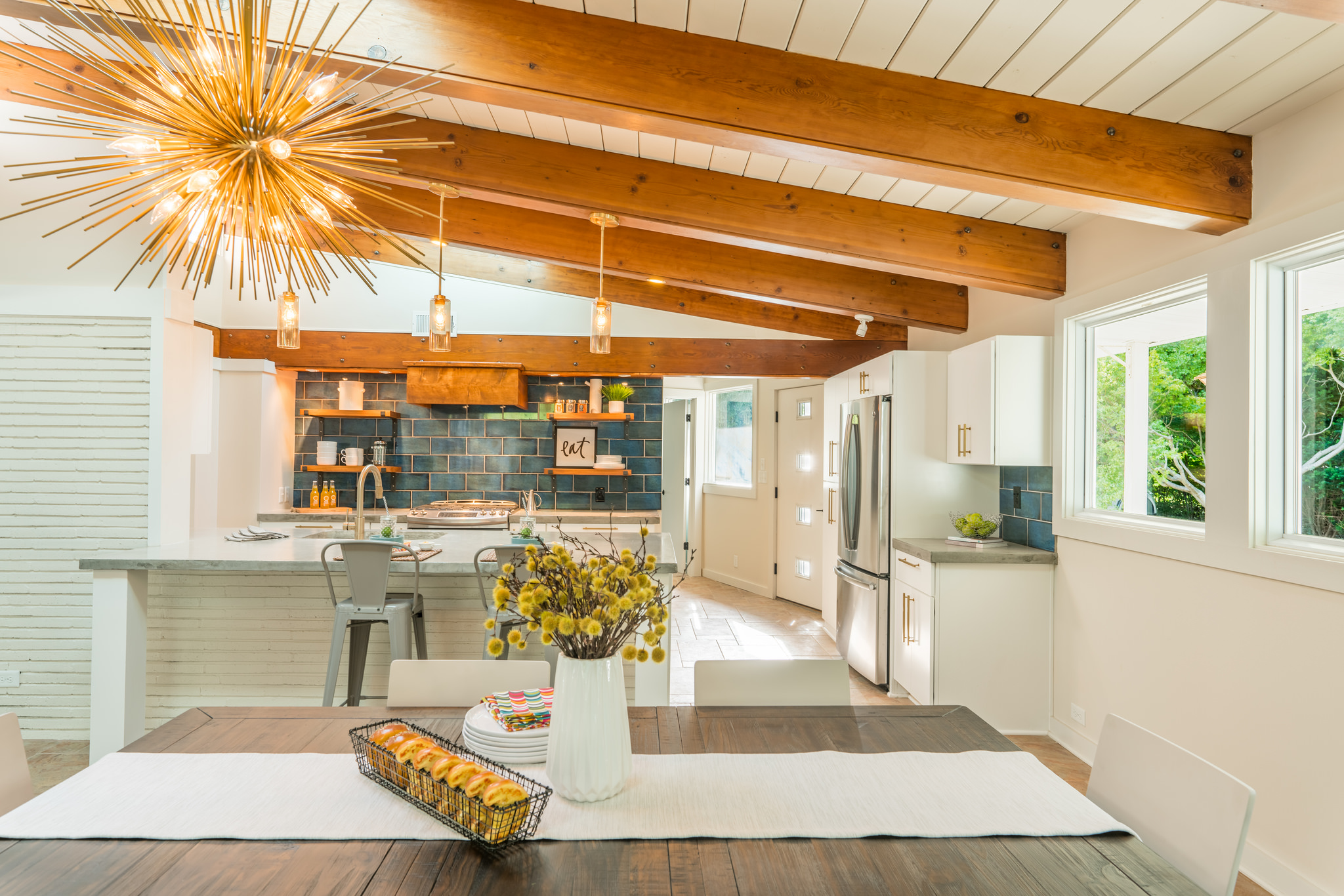 Dining area and kitchen