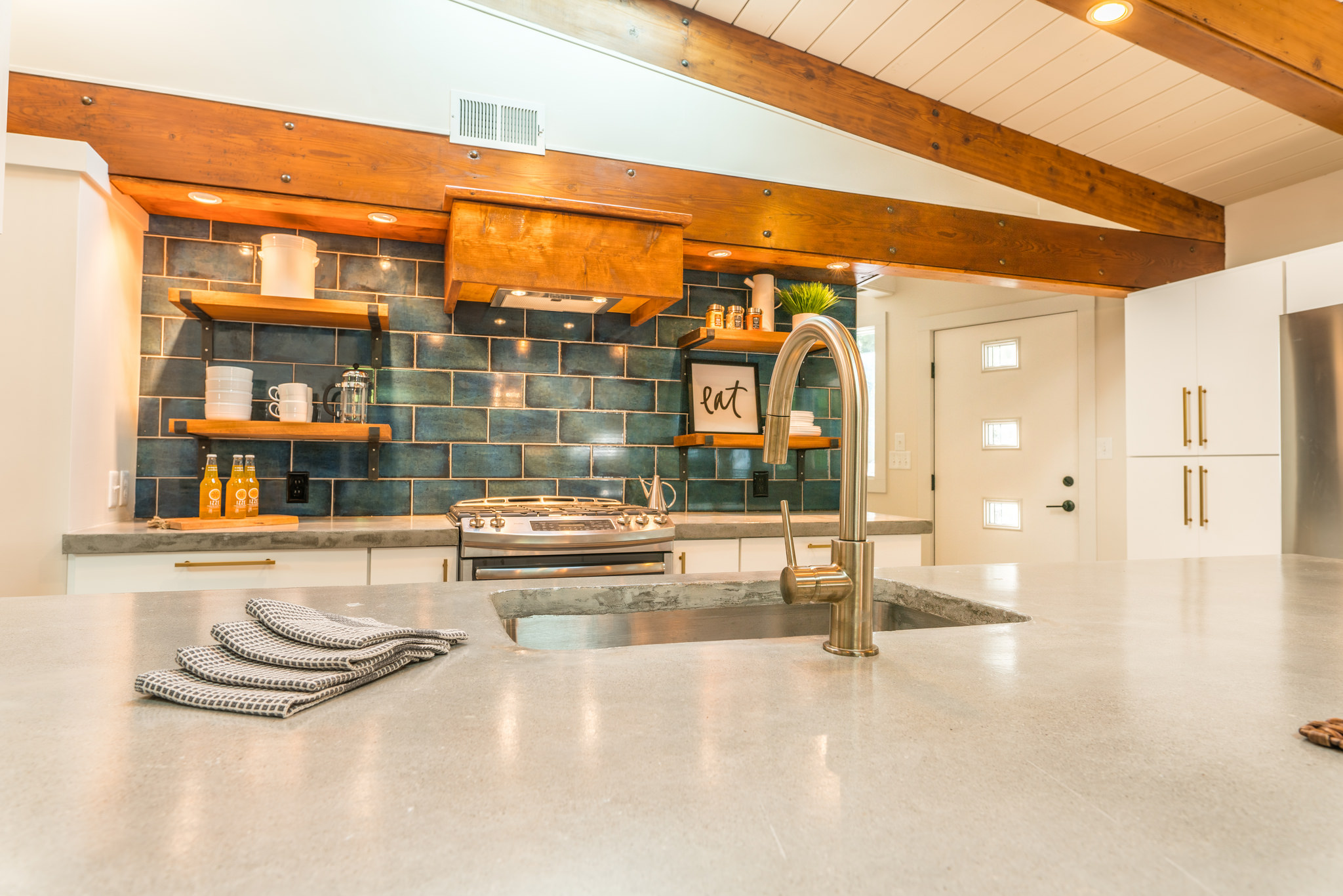 Concrete counters in the kitchen