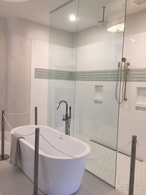 Master bathroom in House #4, the Unbridled View, by P.L. Lyons Architectural Builders
