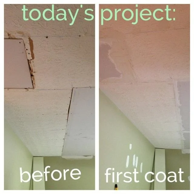 The day I learned how to patch and mud textured ceilings.
