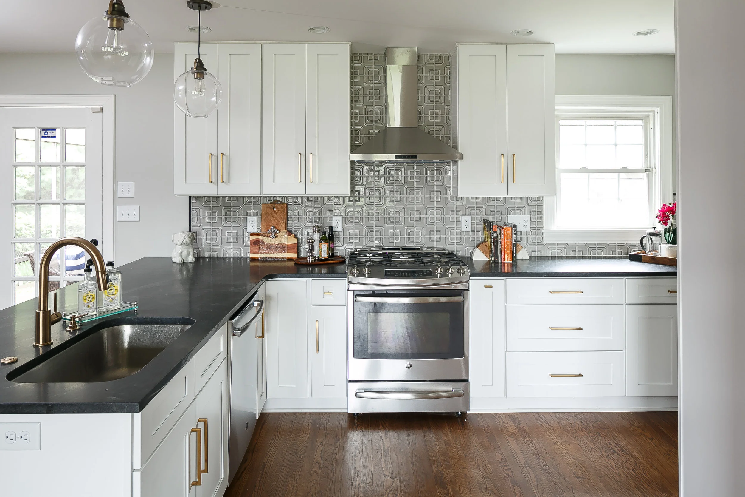 Open concept kitchen at our Alcott Road flip project.