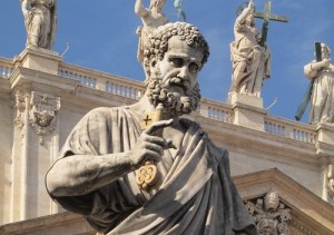 Statue of St Peter outside the Vatican in Rome 'holding the keys to the kingdom of heaven' as Jesus said to him. Who'd have thought!