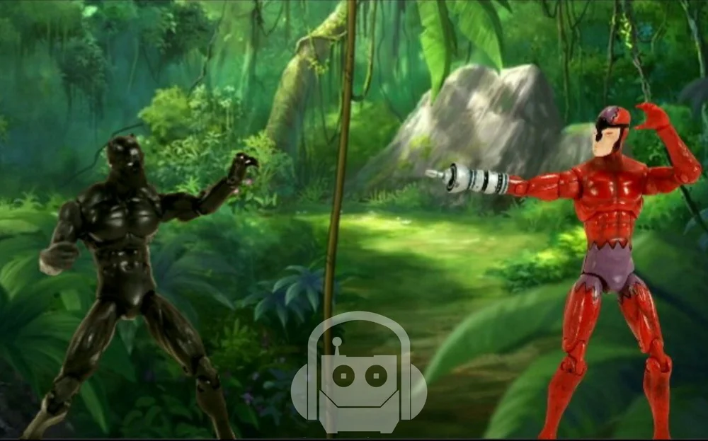 Black Panther fighting Ulysses Klaw